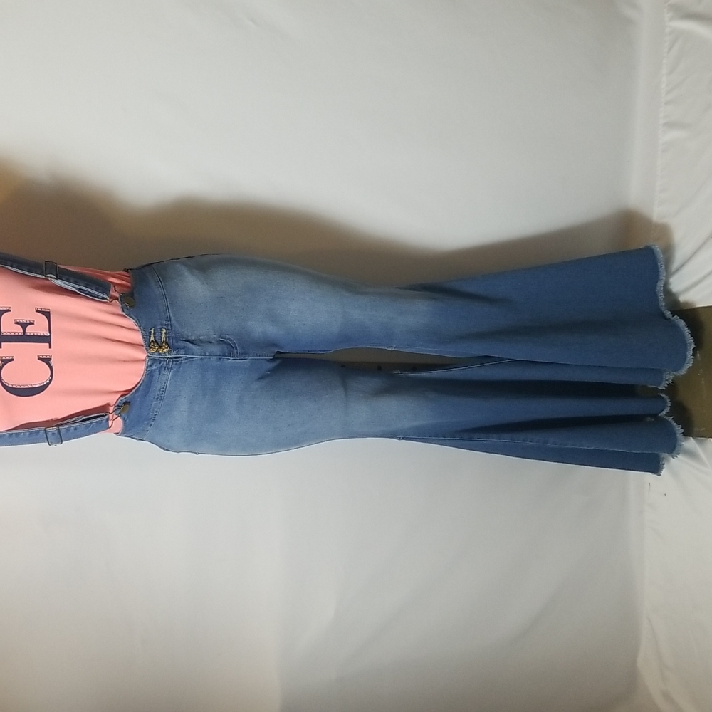 BANJUL BELLBOTTOM DENIM OVERALLS SUSPENDERED PANTS